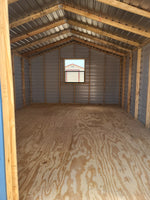 14x20  Steel Peak Storage  w/Double Doors, 7' Studs, & Window