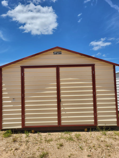 14x20  Steel Peak Storage  w/Double Doors & 7' Studs