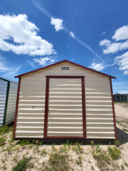 12x12  Steel Peak Storage w/Single Door & Window