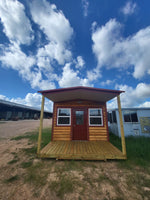 12x20 Wood Accent Cabin Shell with Porch