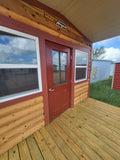 12x20 Wood Accent Cabin Shell with Porch