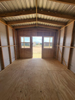 12x20 Wood Accent Cabin Shell with Porch