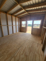 12x20 Wood Accent Cabin Shell with Porch