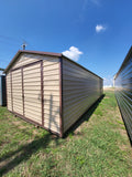 14x32 Steel Tan Siding and Brown Trim and 7' Studs