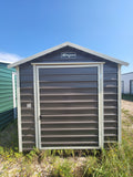 07x14 Dark Grey with Almond Trim Storage Shed