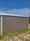 07x14 Dark Grey with Almond Trim Storage Shed