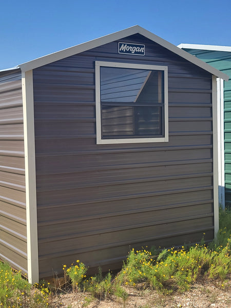07x14 Dark Grey with Almond Trim Storage Shed