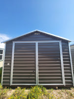12x20 Dark Grey & White Trim Steel Storage Shed