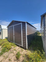 12x20 Dark Grey & White Trim Steel Storage Shed