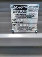 16x32 Roll-Up Door Steel Dark Grey & Light Blue Trim Storage/Garage