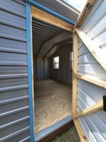 16x32 Roll-Up Door Steel Dark Grey & Light Blue Trim Storage/Garage