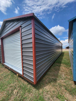 14x32 Roll-Up Door Steel Dark Grey & Red Trim Storage/Garage