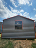 14x32 Roll-Up Door Steel Dark Grey & Red Trim Storage/Garage