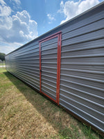 14x32 Roll-Up Door Steel Dark Grey & Red Trim Storage/Garage