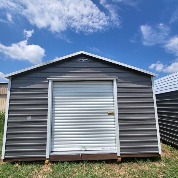 14x32 Roll-Up Door Steel Dark Grey & White Trim Storage/Garage