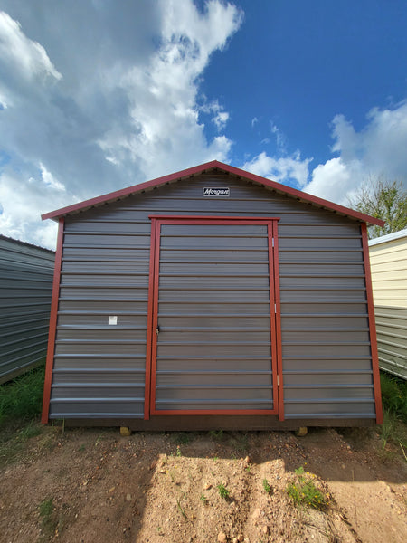 12x16 *SALE*  Steel Peak Storage  w/Single Door & Back Window