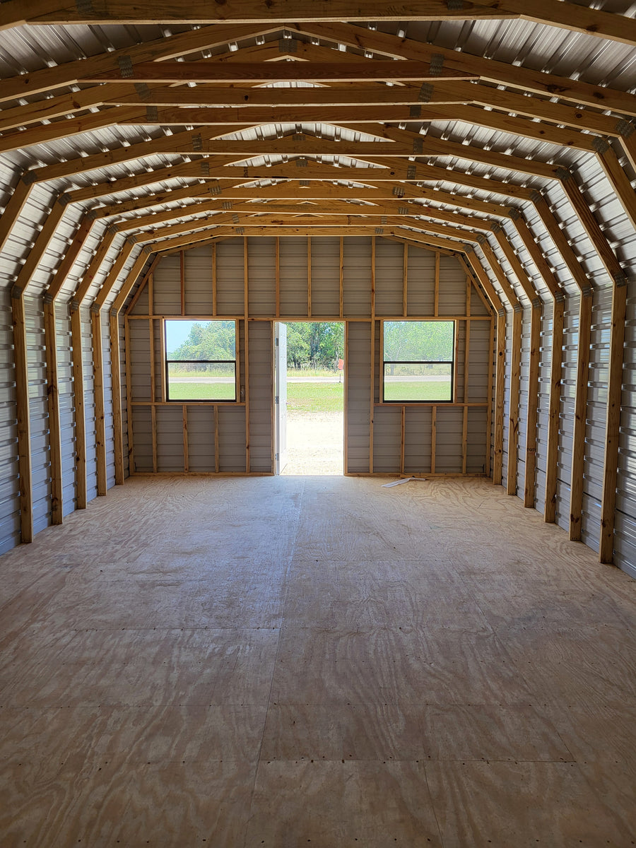 16 x 30 Deluxe Barn with Front Door and Windows Buildings
