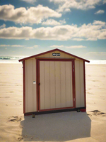 08 x 10 Wood Storage Shed w/ Red Trim